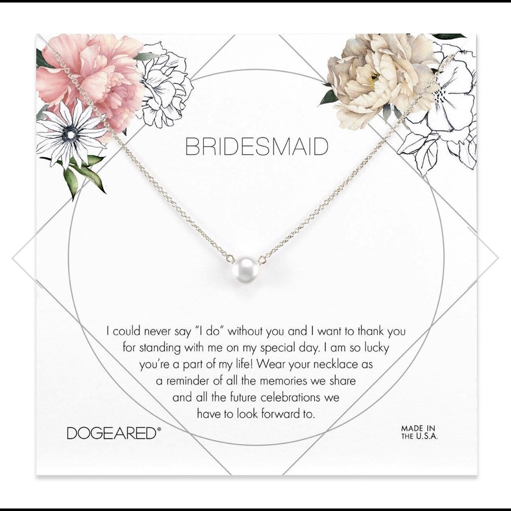 Dogeared Sterling Silver Bridesmaid Pearl Necklace - Picture 1 of 8